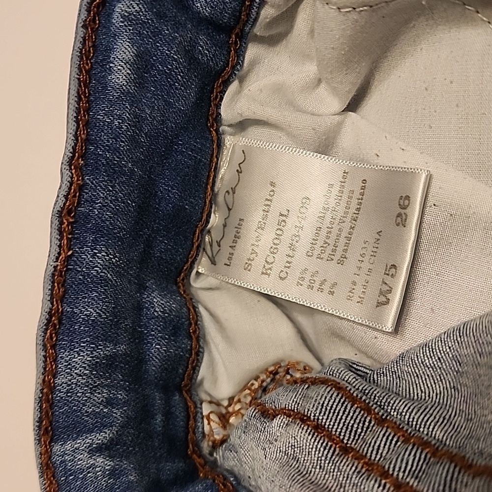 KANCAN DENIM BLUE JEAN SHORTS Size W5 26  5 Pockets 3 Front Pockets Perfect - Picture 3 of 7